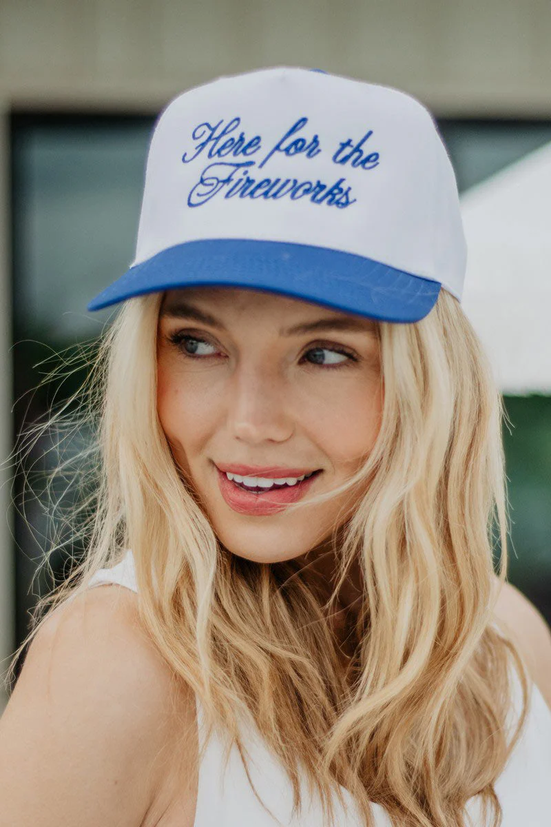 Here For The Fireworks Vintage Trucker Hat - Image 2