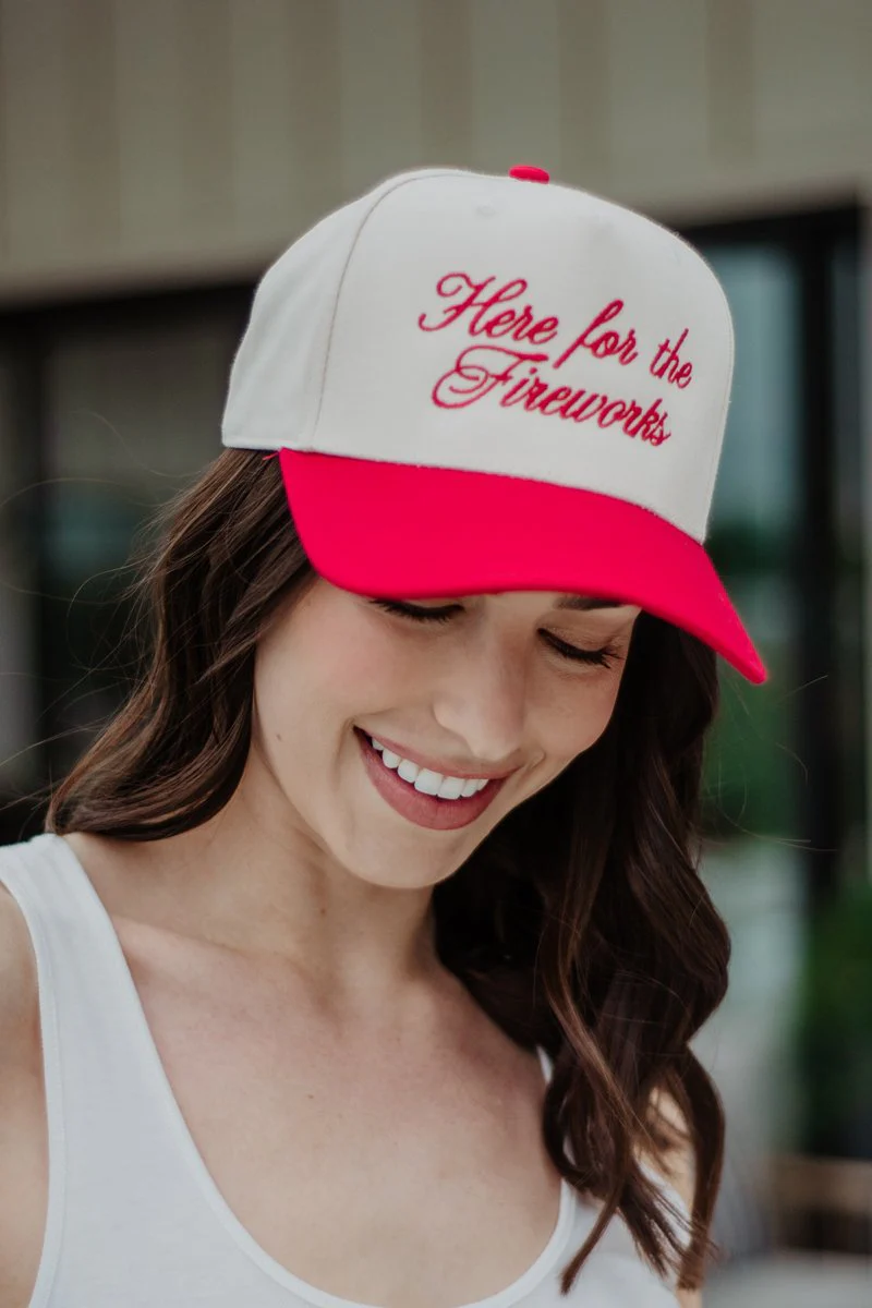 Here For The Fireworks Vintage Trucker Hat - Image 3