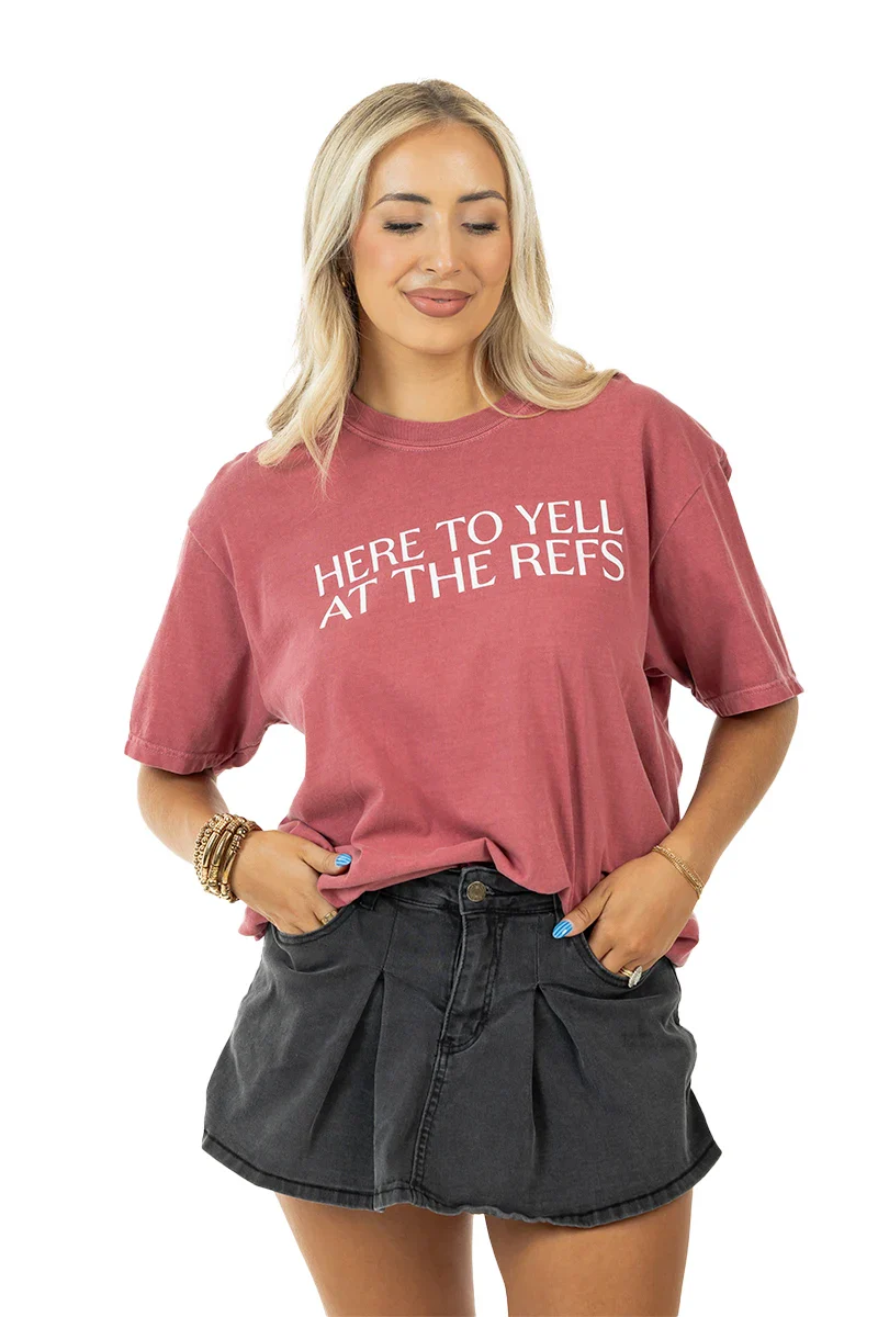 Here To Yell At The Refs Woman Graphic Tee - Image 10