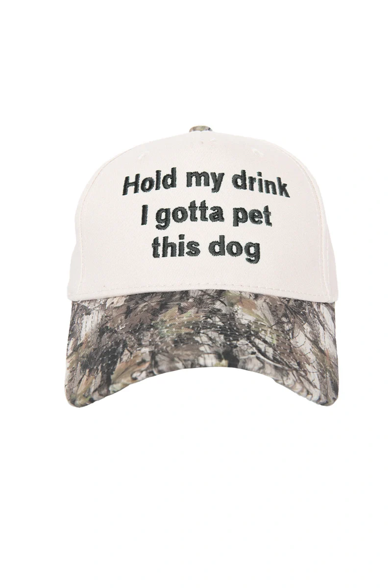 Hold My Drink I Gotta Pet This Dog Vintage Hat - Image 10