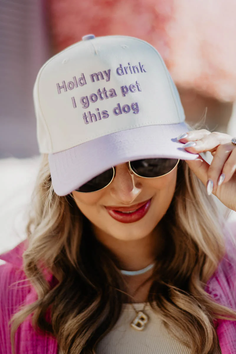 Hold My Drink I Gotta Pet This Dog Vintage Hat - Image 4