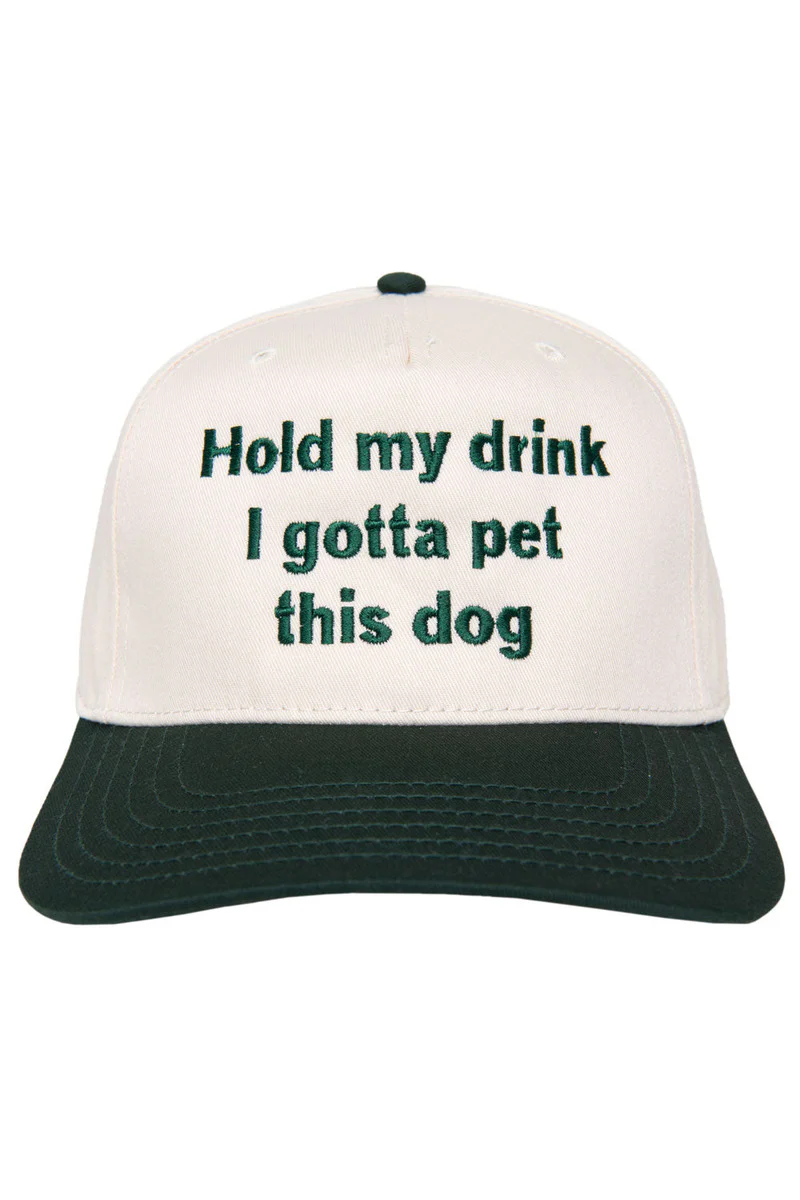 Hold My Drink I Gotta Pet This Dog Vintage Hat - Image 7