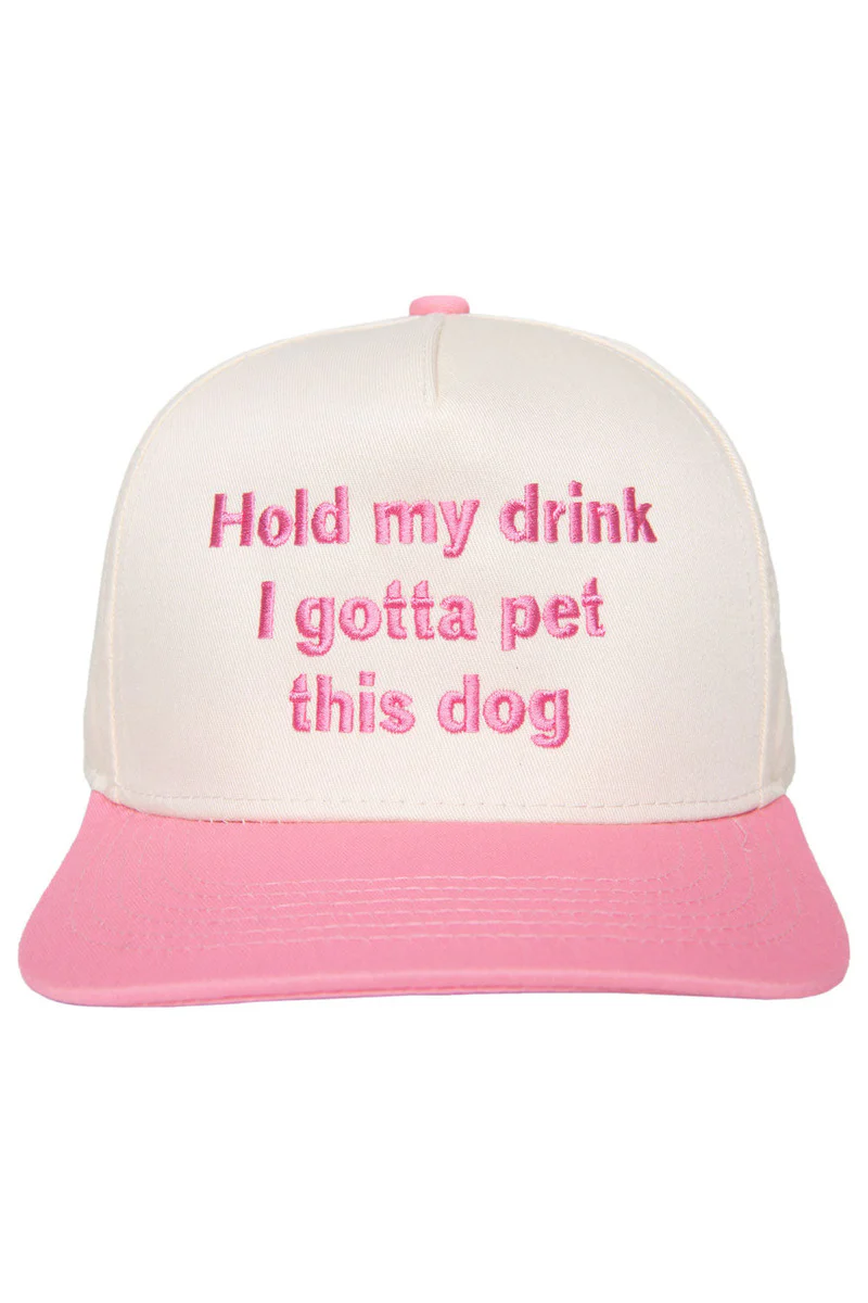 Hold My Drink I Gotta Pet This Dog Vintage Hat - Image 8