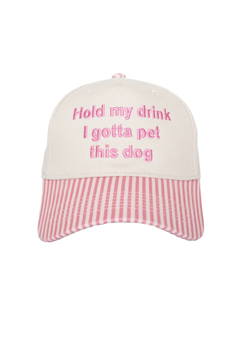 Hold My Drink I Gotta Pet This Dog Vintage Hat - Image 9