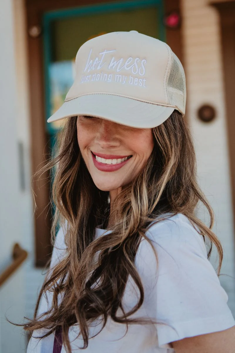 Hot Mess Just Doing My Best Foam Trucker Hat - Image 2