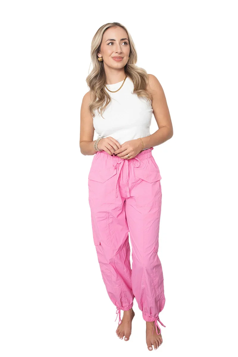 Hot Pink Lightweight Joggers Women - Image 4