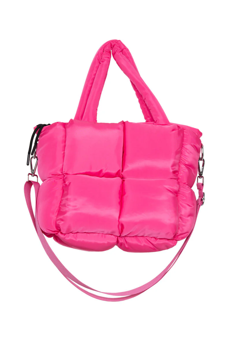 Hot Pink Mini Puffer Bag - Image 3