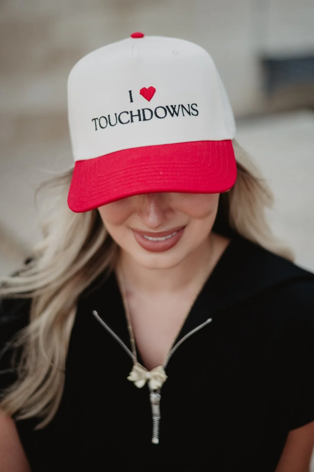 I Heart Touchdowns Two-Tone Snapback Hat - Image 2