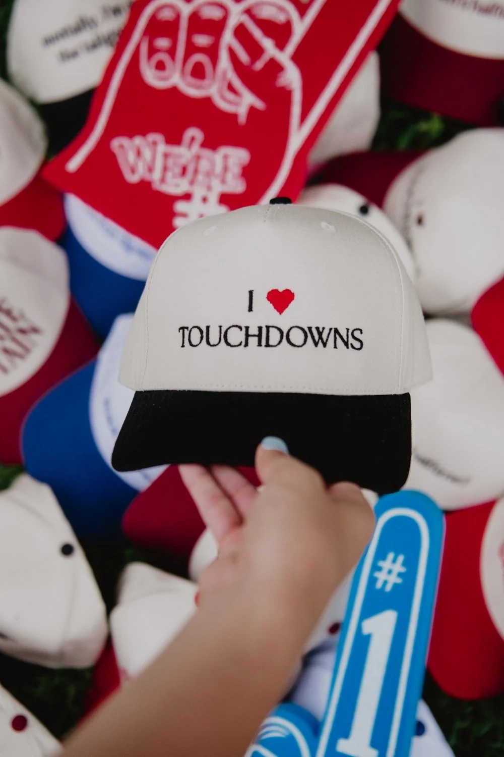 I Heart Touchdowns Two-Tone Snapback Hat - Image 5