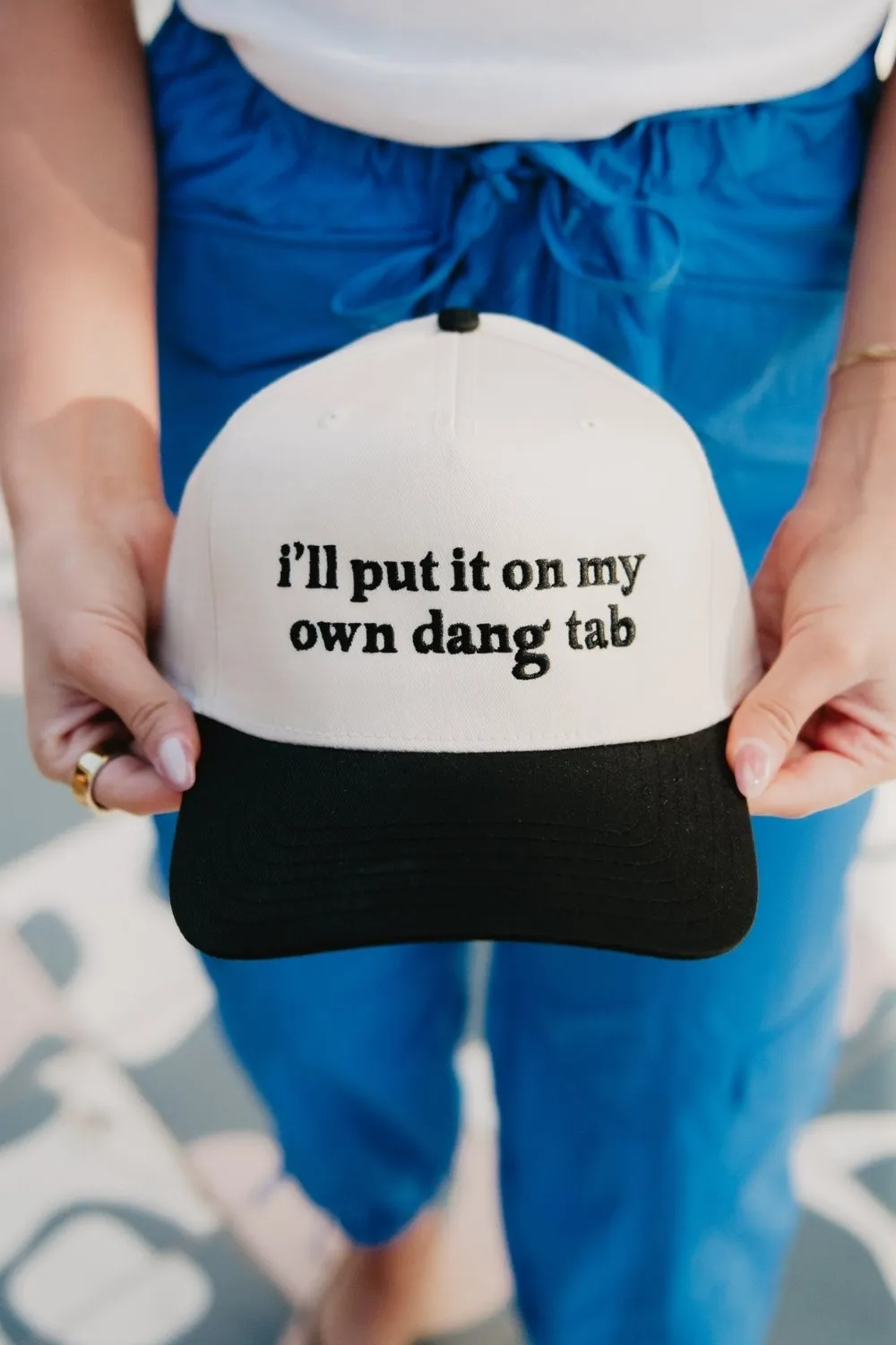 I'll Put It On My Own Dang Tab Vintage Trucker Hat - Image 2