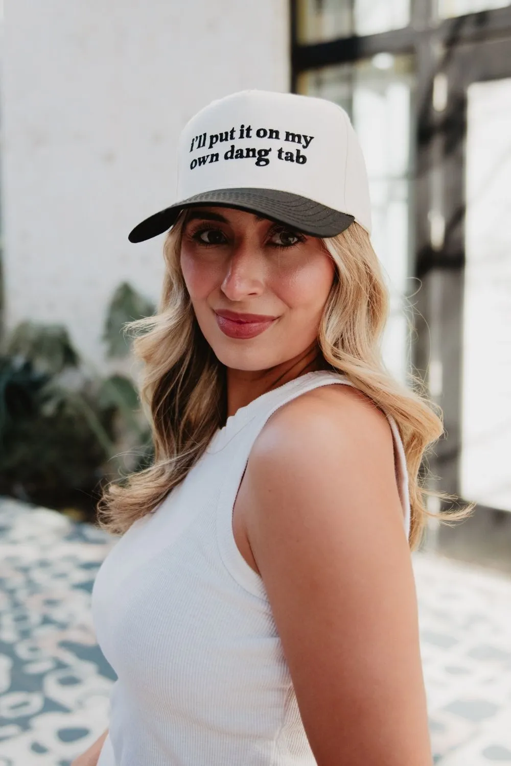 I'll Put It On My Own Dang Tab Vintage Trucker Hat - Image 3
