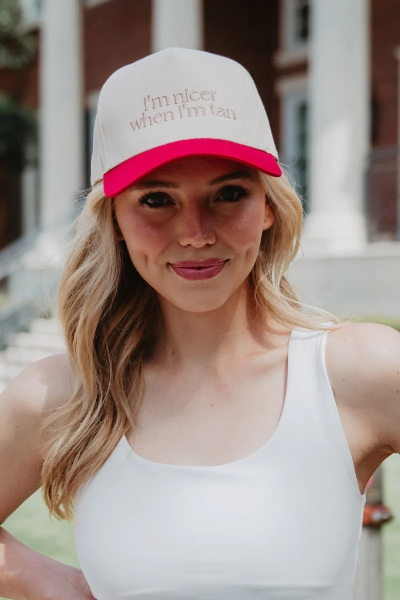 I'm Nicer When I'm Tan Funny Two-Toned Vintage Hats - Image 10