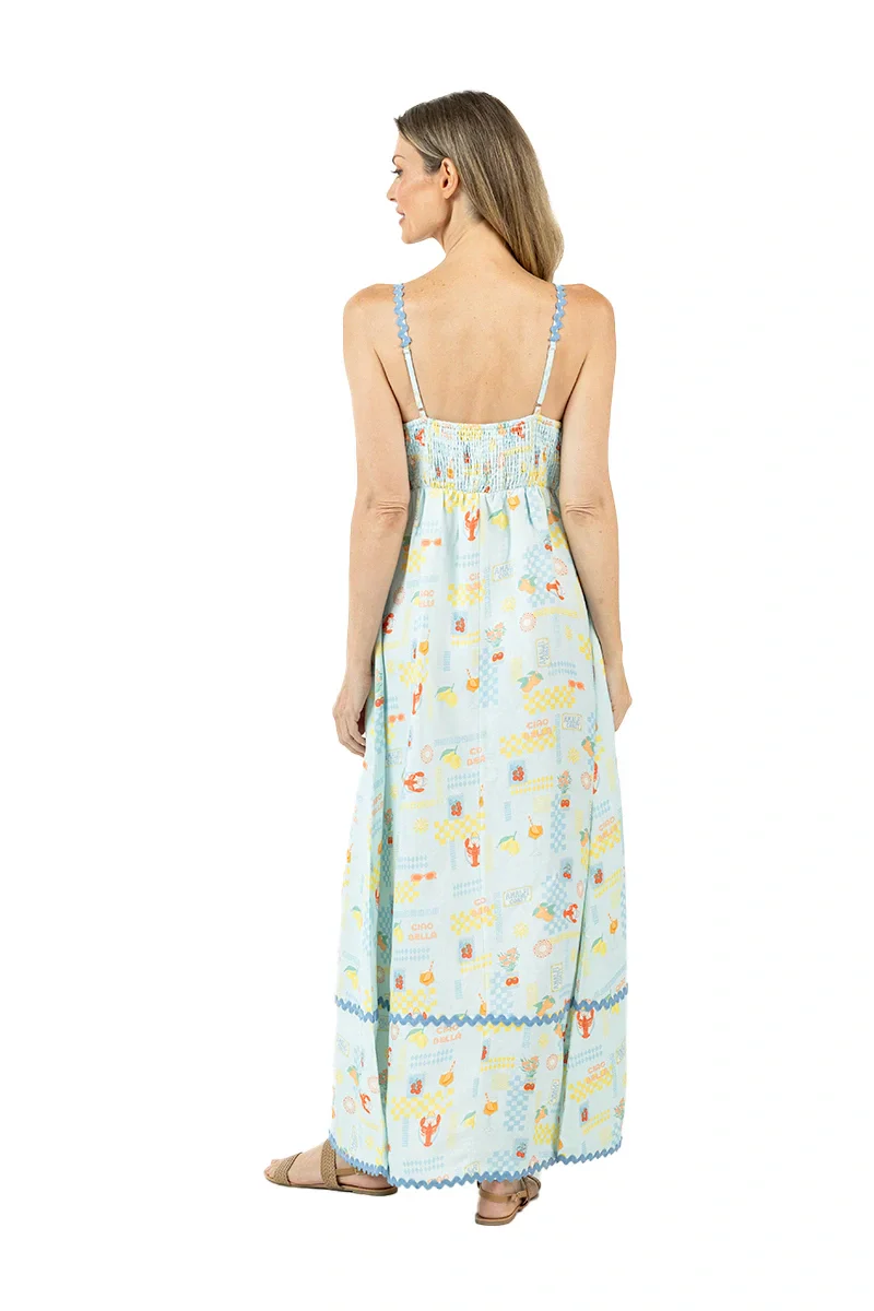 Italian Summer (Light Blue) Linen Maxi Dress - Image 11
