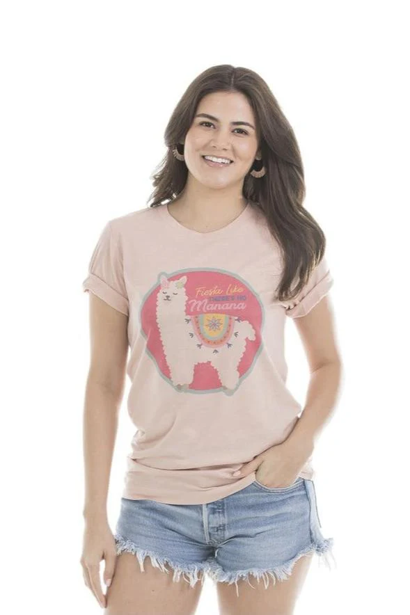 Fiesta Like There‚Äôs No Manana Llama T-Shirts - Image 3