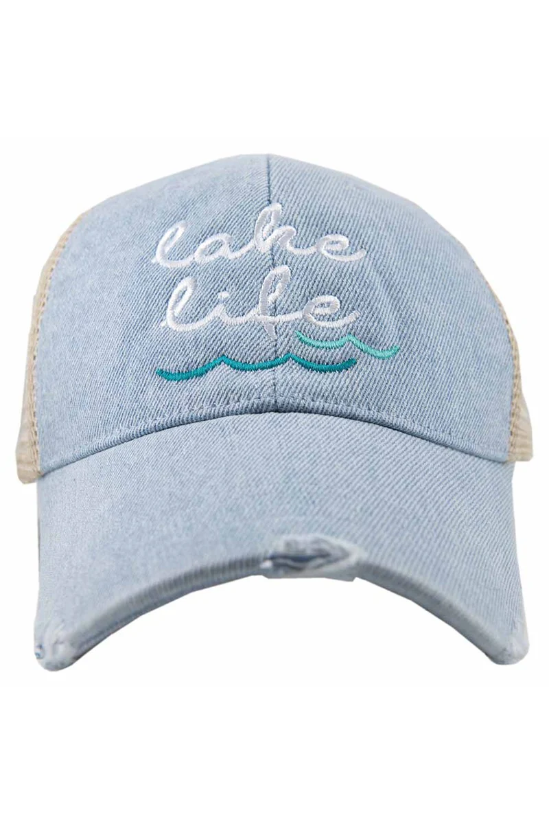 Lake Life (WAVES) Women's Denim Trucker Hat - Image 2
