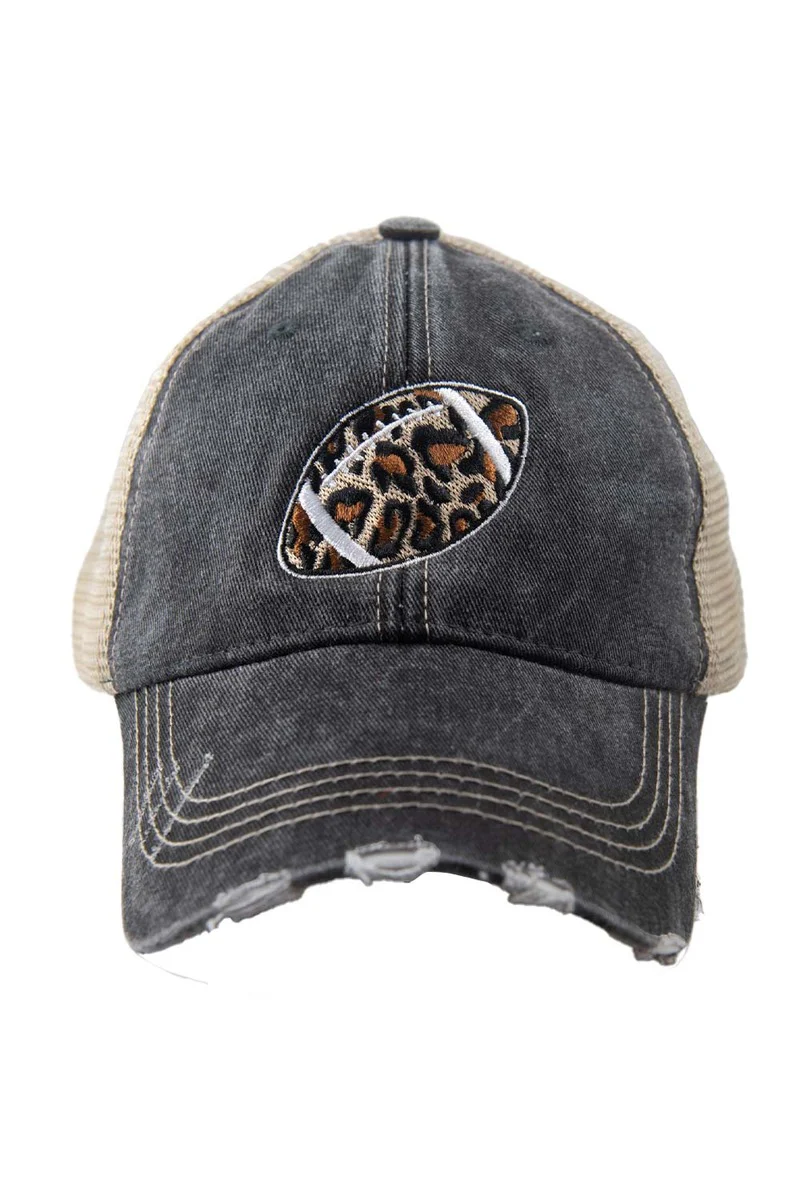Leopard Print Football Trucker Hat - Image 2