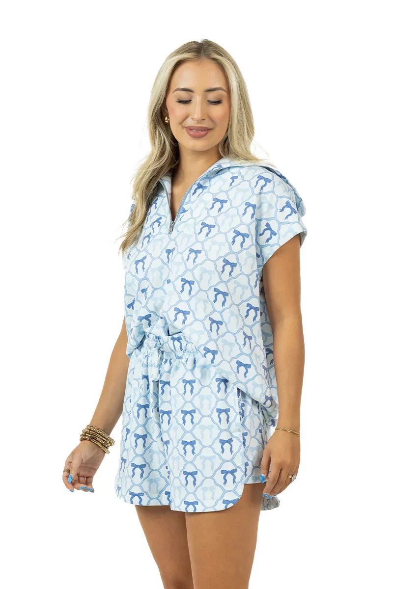 Light Blue Mini Bows Lounge 2 Piece Set - Image 2