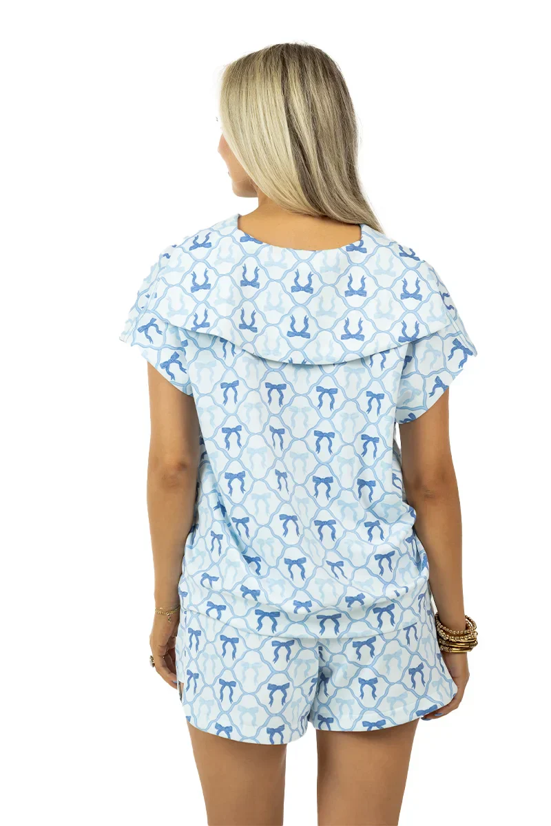 Light Blue Mini Bows Lounge 2 Piece Set - Image 5