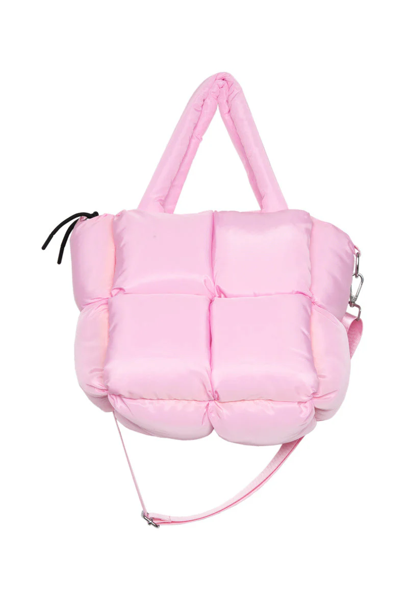 Light Pink Mini Puffer Tote Bag - Image 2