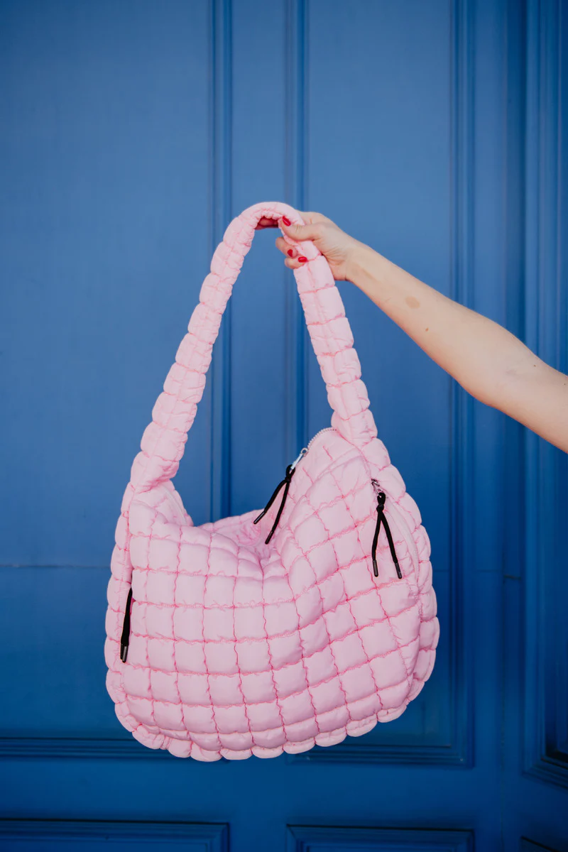 Light Pink Puffer Tote Bag - Image 3