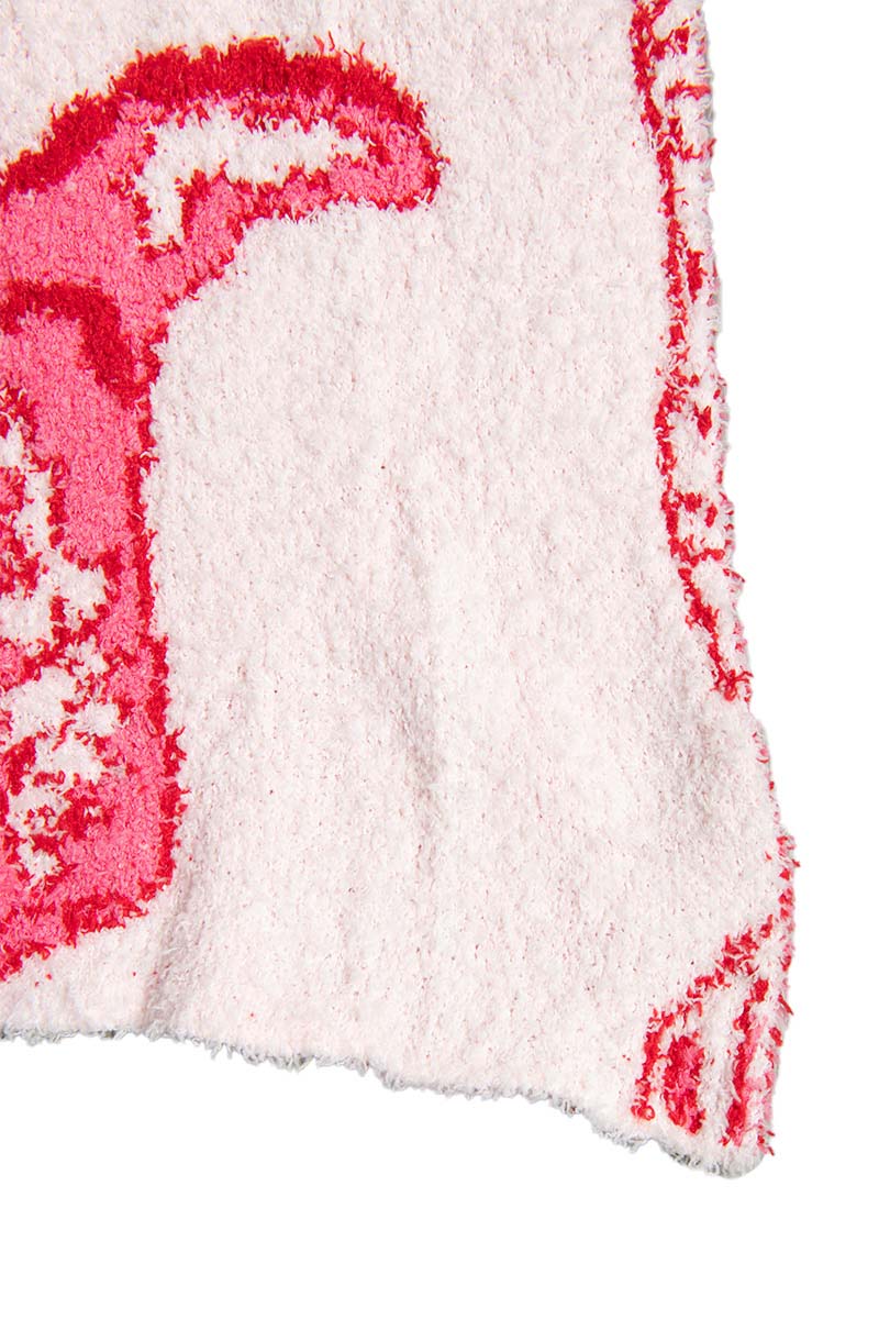 Light Pink Western Boots Comfy Throw Blanket - Image 6