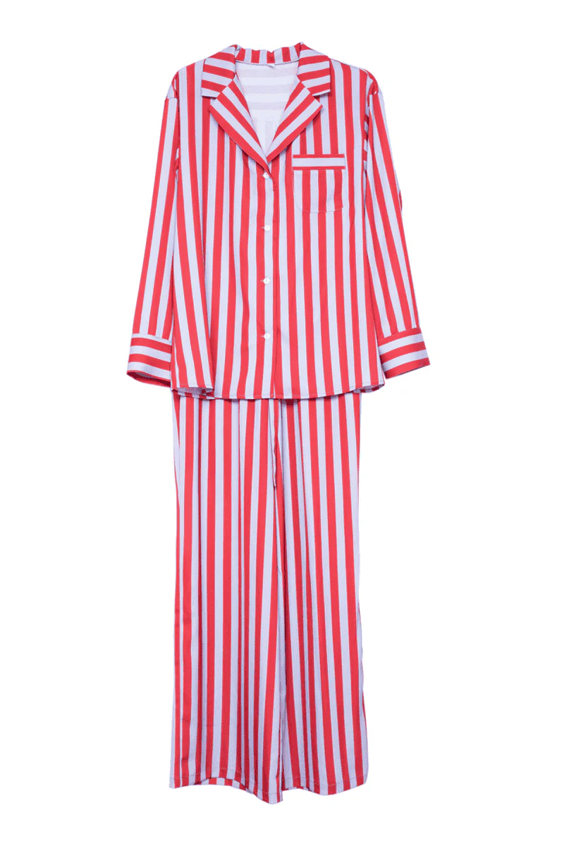 Lilac Striped Satin PJ Sets Women - Image 5