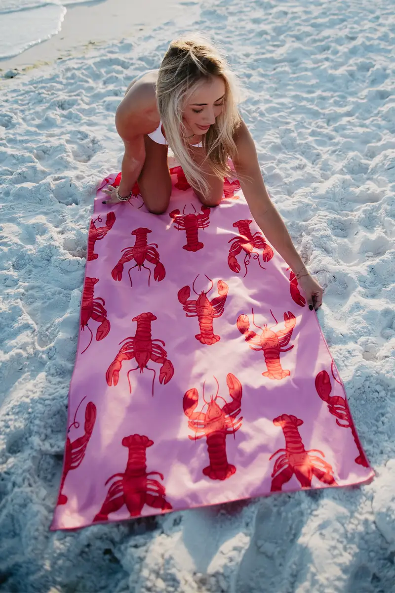 Lobster Reversible Quick Dry Towel