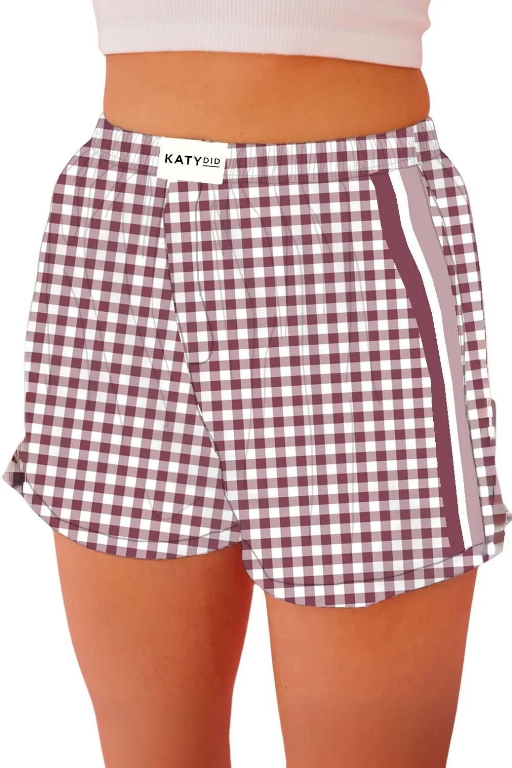 Maroon Plaid Boxers Female - Image 3