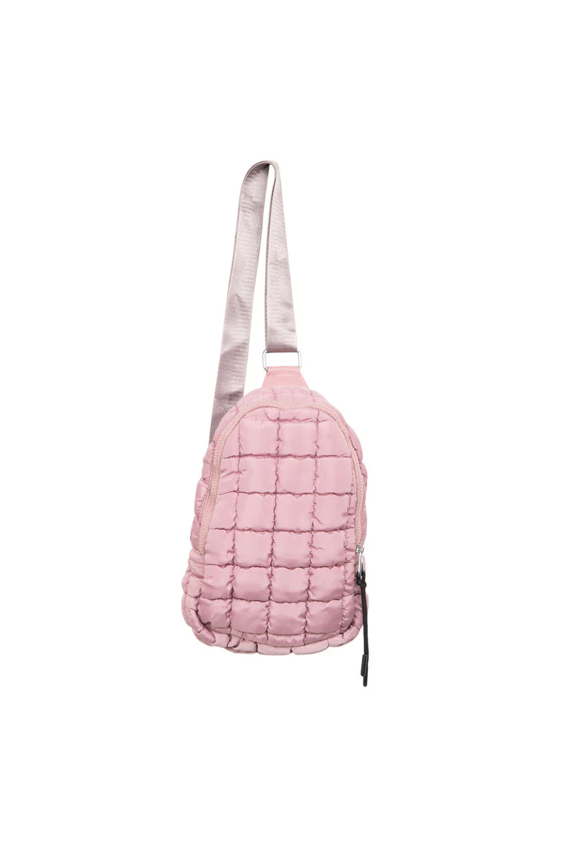 Mauve Crossbody Quilted Sling Bag - Image 2