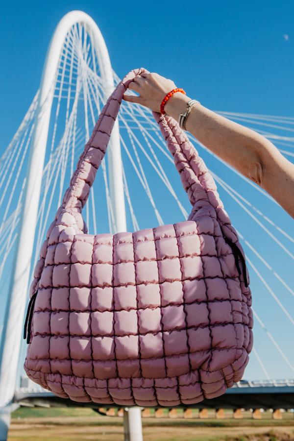 Mauve Hobo Tote Bag - Image 3