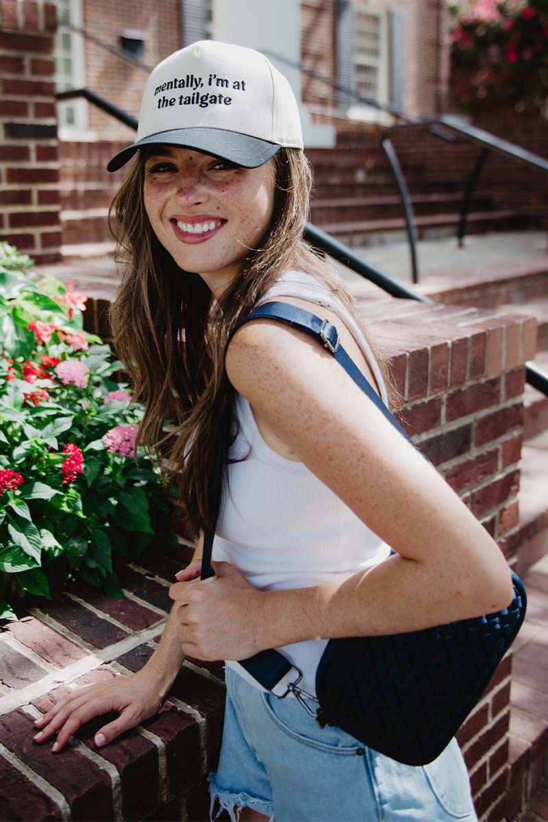 Mentally, I'm At The Tailgate Trucker Hat Vintage - Image 6