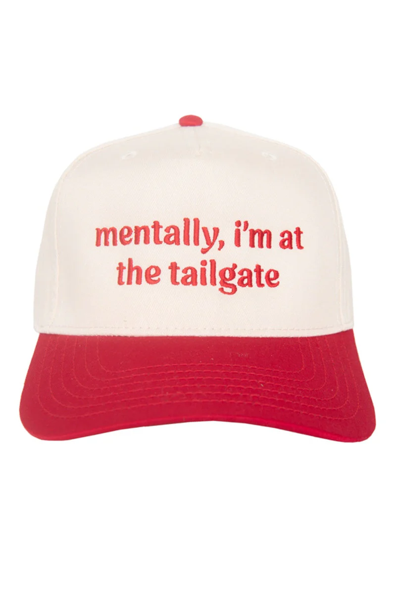 Mentally, I'm At The Tailgate Trucker Hat Vintage - Image 8