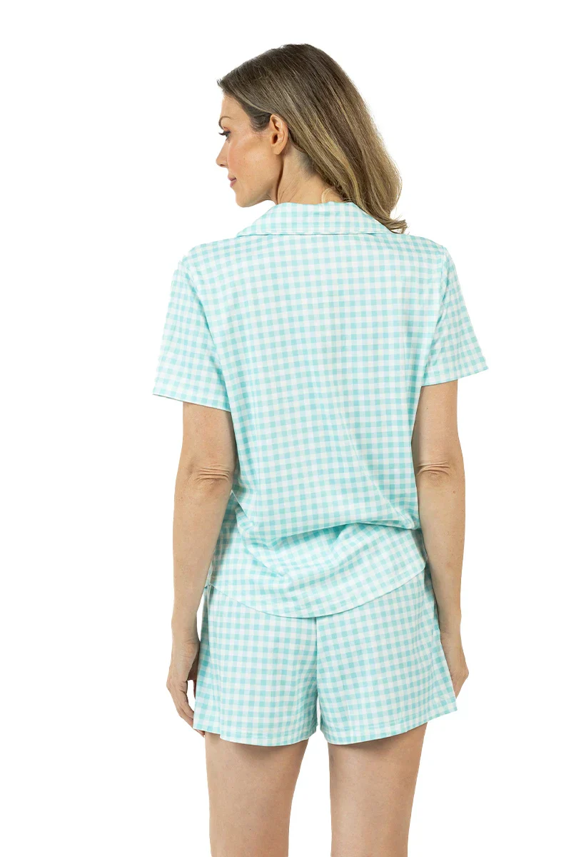 Mint Plaid Preppy Pajamas - Image 6