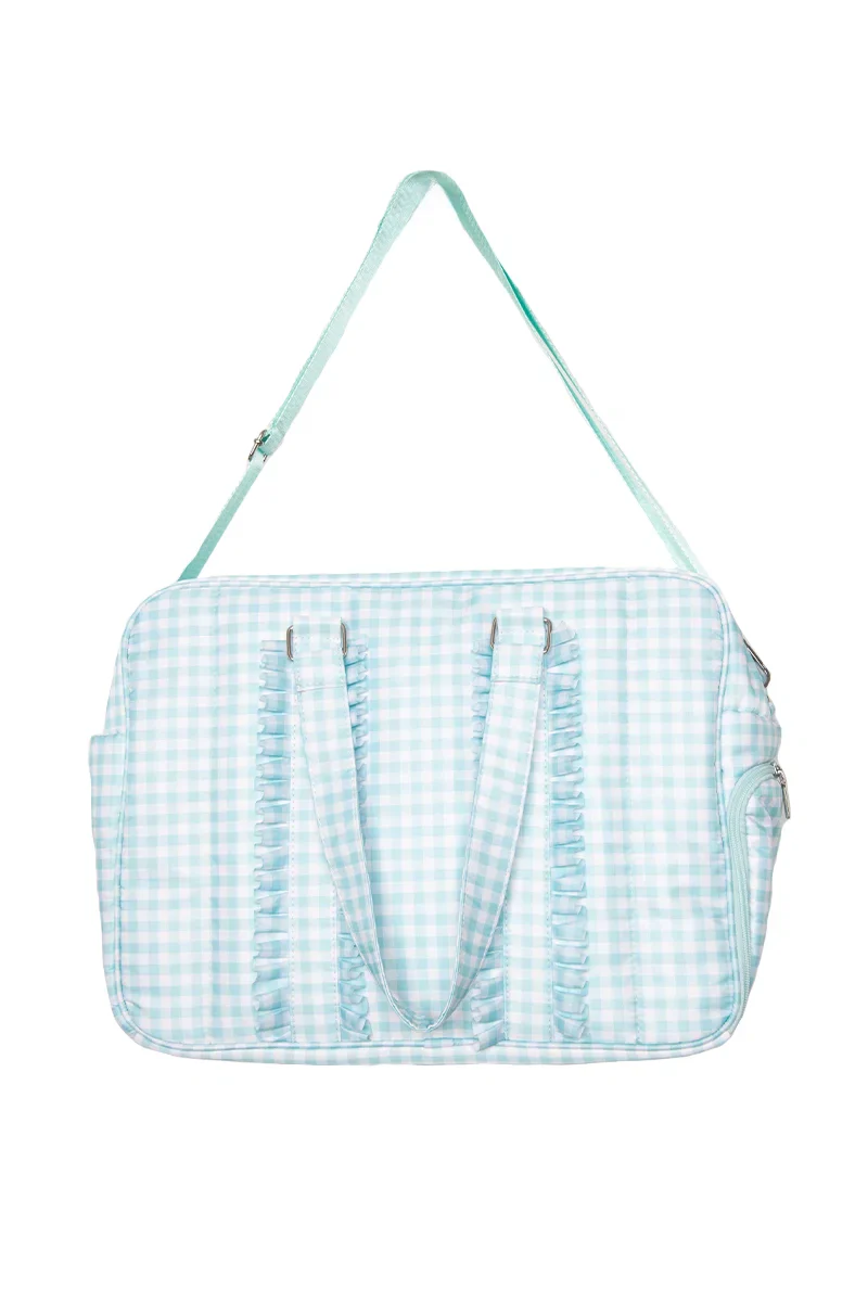 Mint Plaid Women's Duffle Bag - Image 3