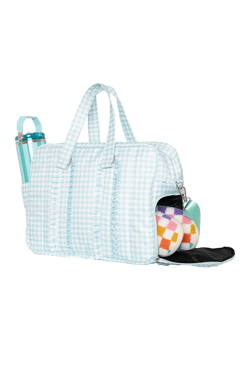 Mint Plaid Women's Duffle Bag - Image 5