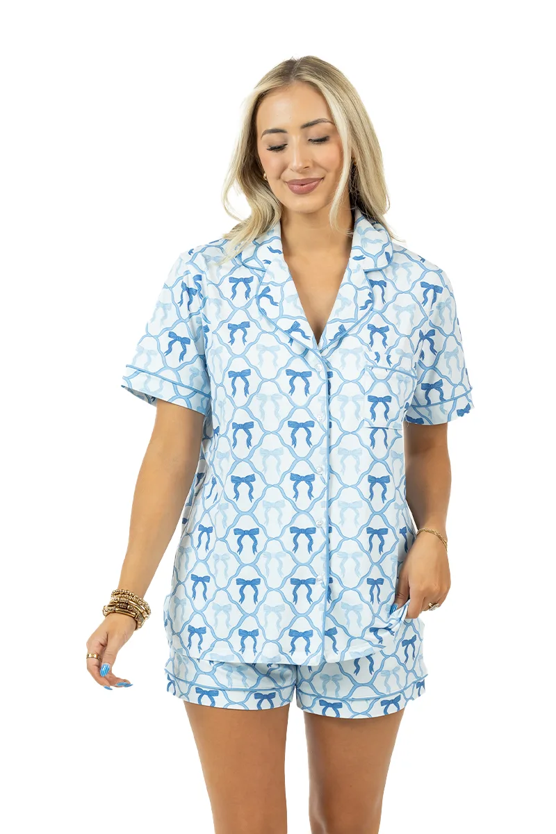 Light Blue Mini Bows PJ Sets - Image 11