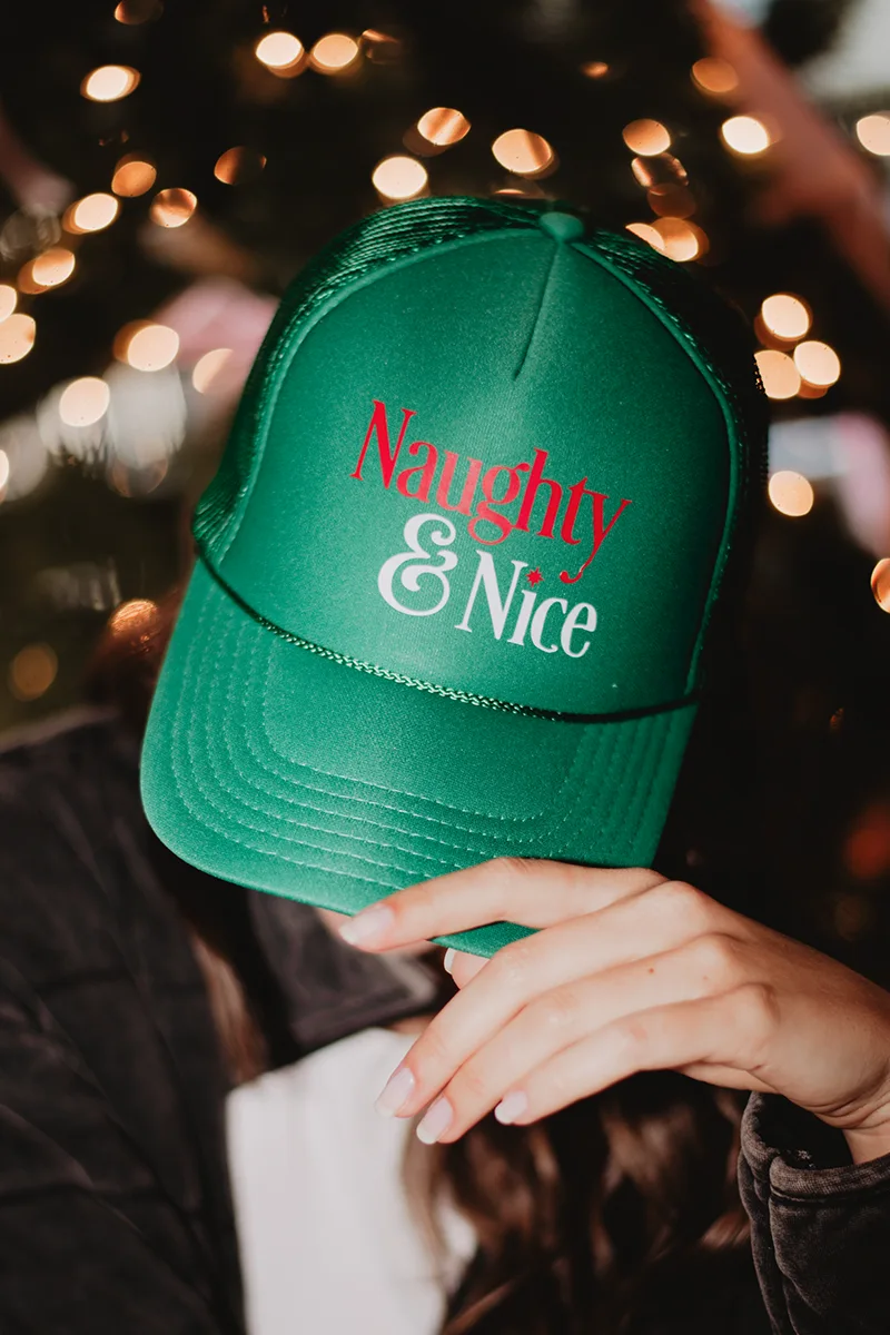 Naughty & Nice Foam Trucker Women's Hat - Image 4