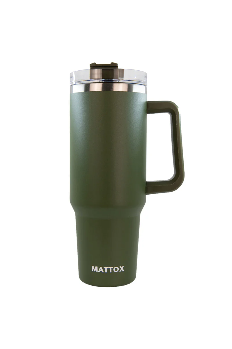 Olive Green Stainless Steel Tumbler Cup for Men - Image 3