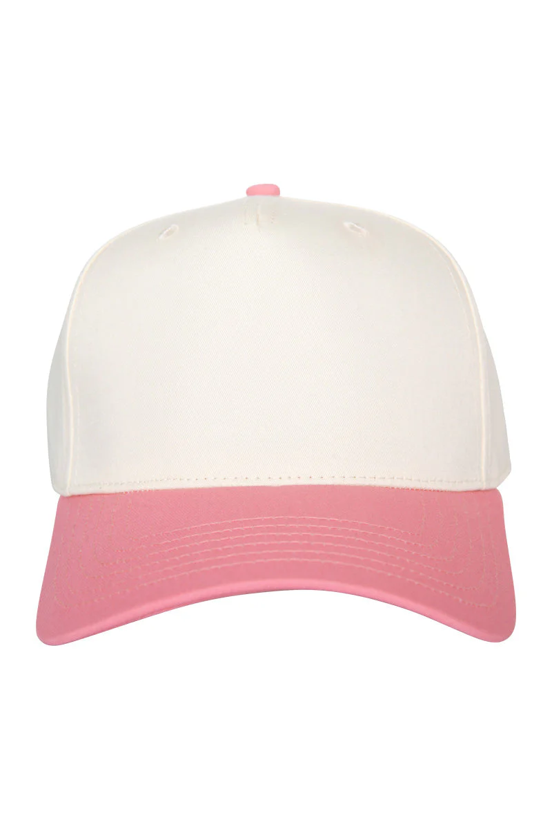 Pink and Tan Two-Toned Vintage Hat - Image 2