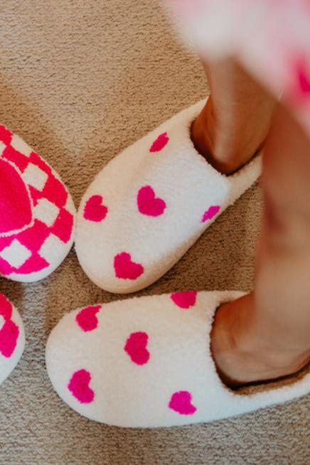Pink Hearts All Over Slippers For Women - Image 2