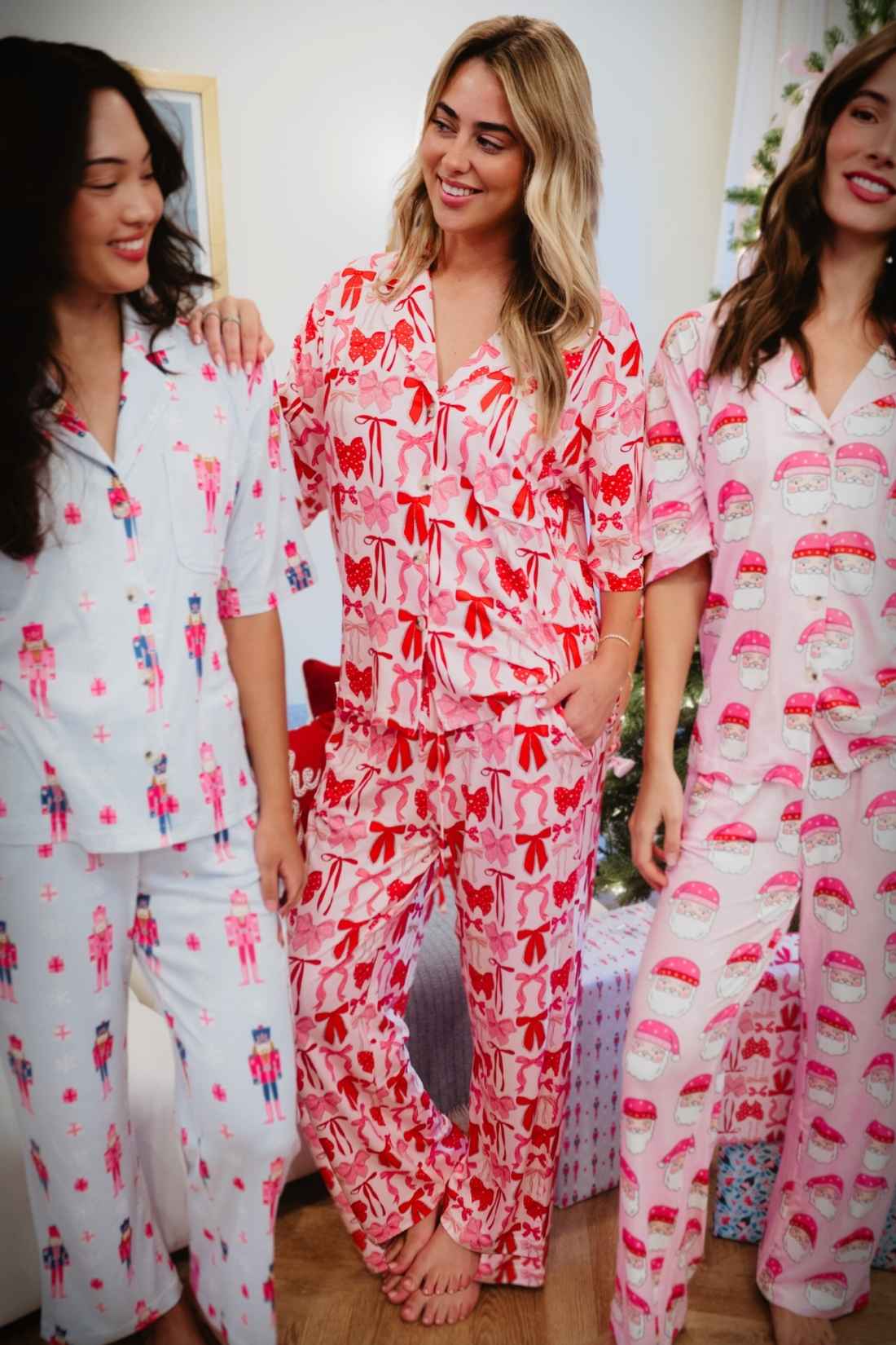 Pink & Red Coquette Bows Women's Pajama Pants Set - Image 3