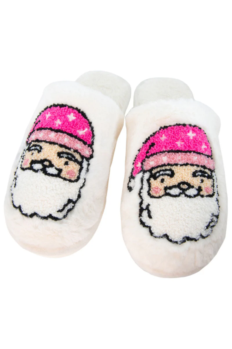 Pink Santa Face Best Women's Slippers - Image 3