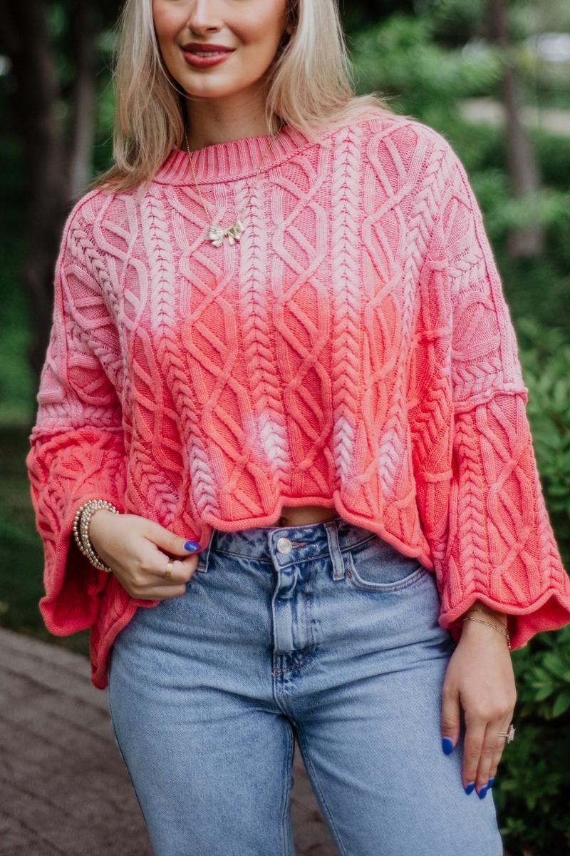 Pink Slouchy Lightweight Knit Sweater - Image 4