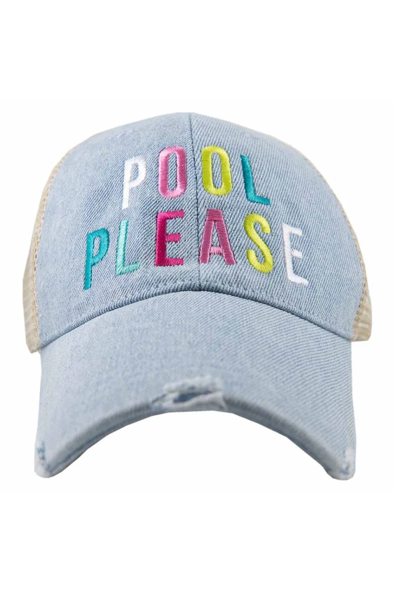 Pool Please Women's Denim Trucker Hats - Image 2