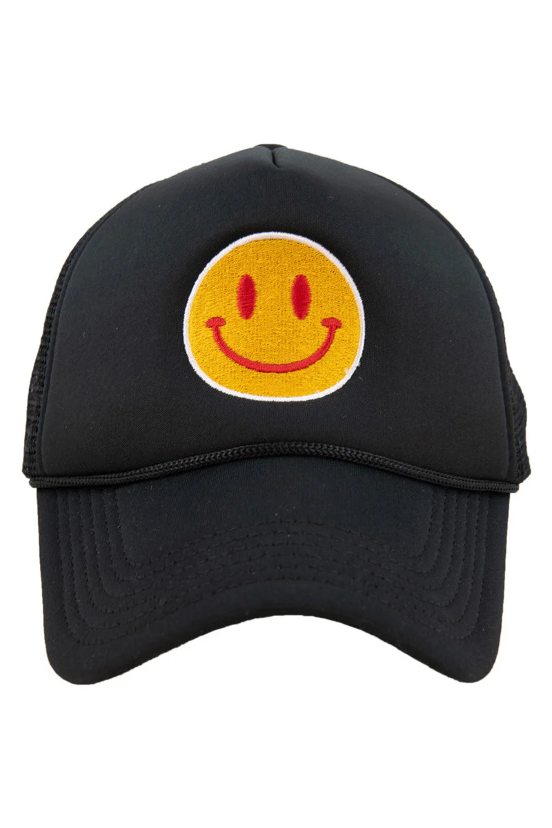 Red/Yellow Happy Face Foam Trucker Hat - Image 2
