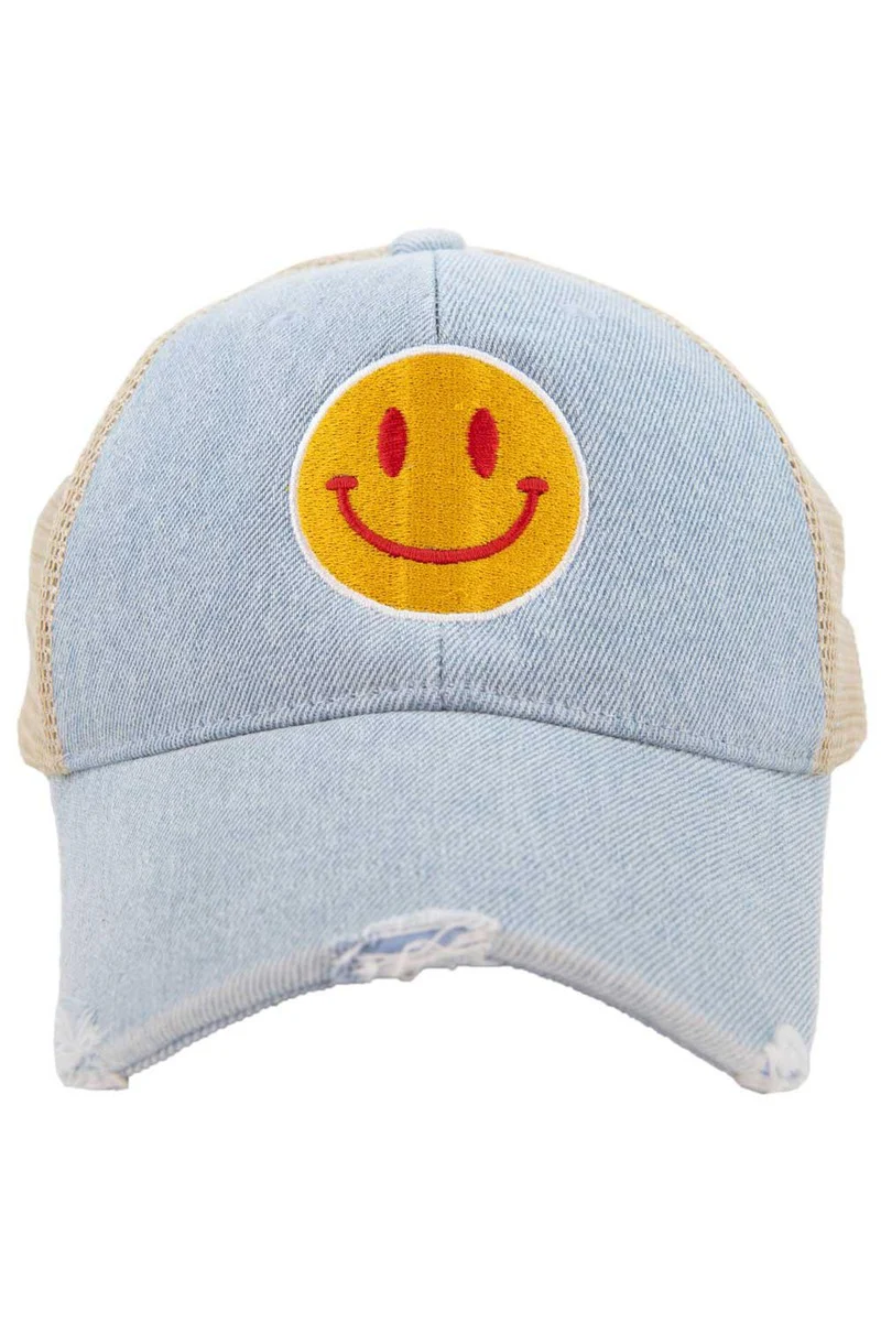 Red/Yellow Happy Face Trucker Hat - Image 3