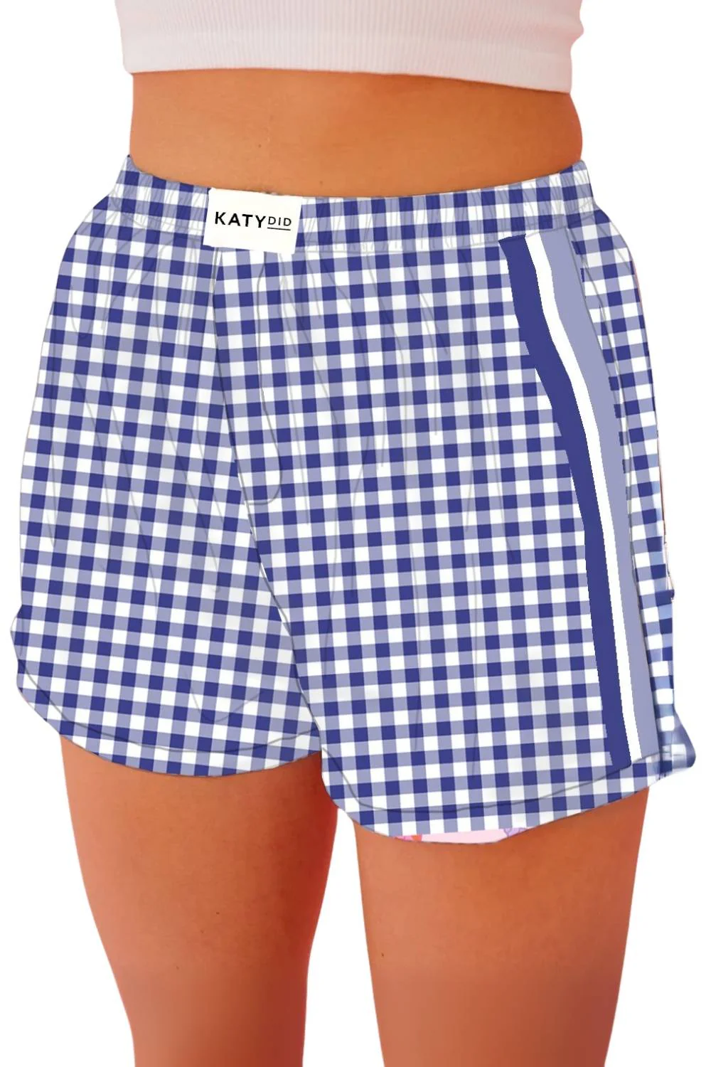 Royal Blue Plaid Boxers for Women - Image 3