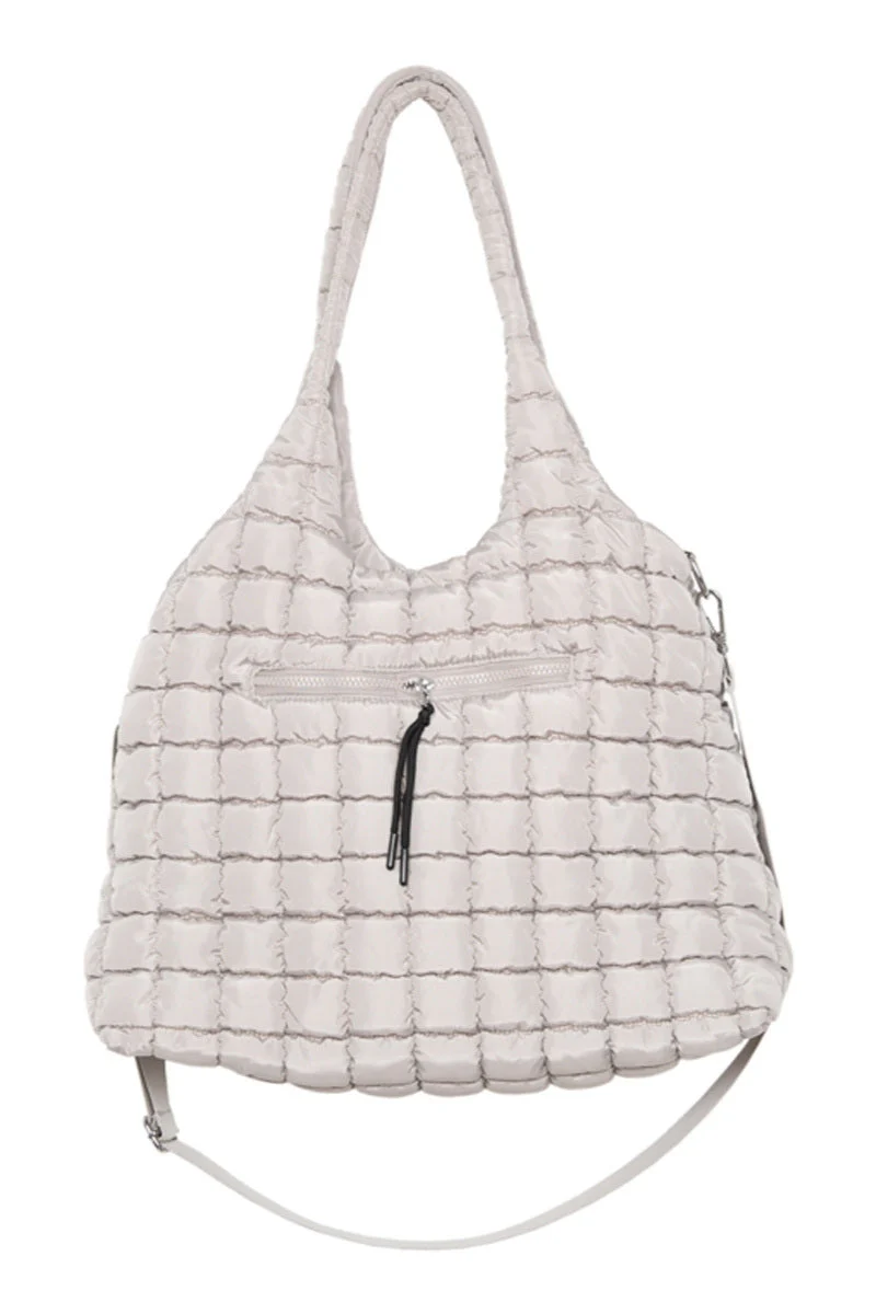 Sand Rectangular Quilted Tote Bag Puffer - Image 3