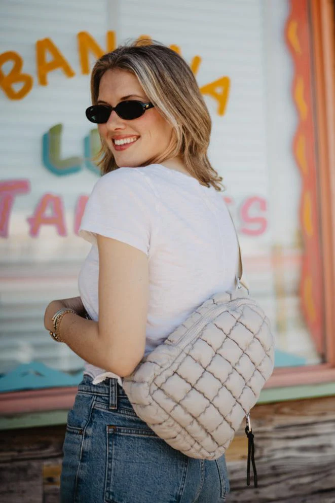 Sand Women's Quilted Sling Bag - Image 3