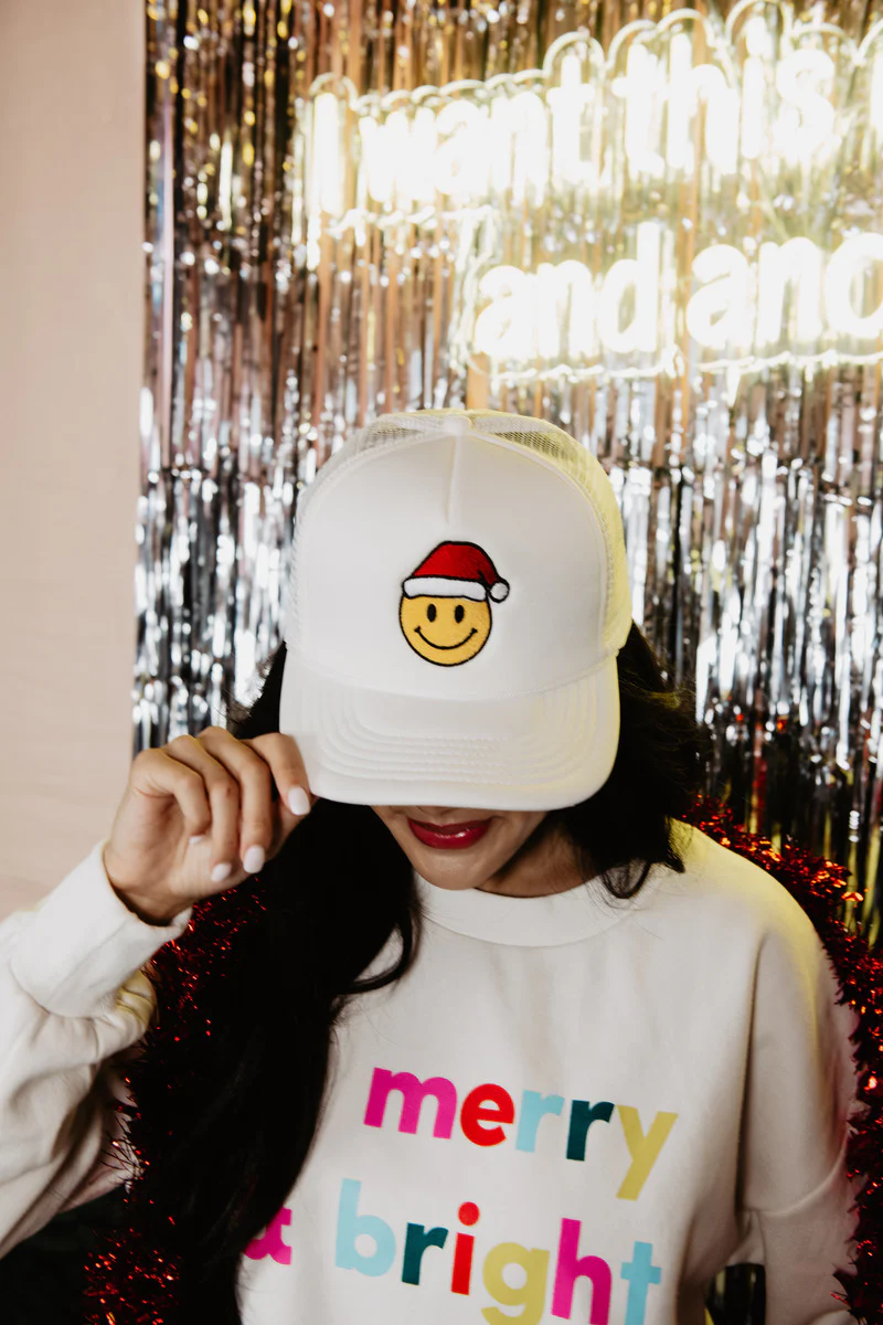 Santa Happy Face Foam Women's Trucker Hat - Image 3
